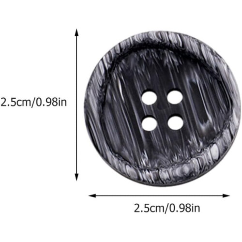 40pcs Resin Buttons Set, 4-Hole Vintage Wood Grain Style, Triangular Oval Shape 1