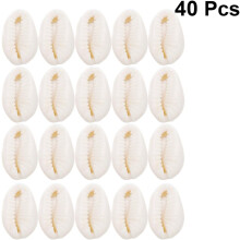 40 unregelmäßige Muschel-Anhänger (22 mm) für DIY-Schmuckherstellung (Halsketten, Ohrringe, Armbänder)