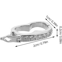 6Pcs Silver DIY Jewelry Clasps Set, Peanut-Shaped Rhinestone Bracelet Connectors