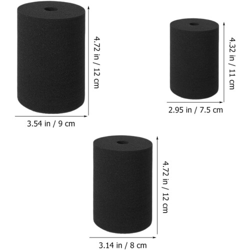 Ensemble de 6 éponges rotatives noires pour gobelets et peintures 2