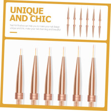 6-teiliges Nageldesign-Stiftset mit doppelseitigem Pinsel in Roségold für Maniküre und Nageldesign im Heimstudio