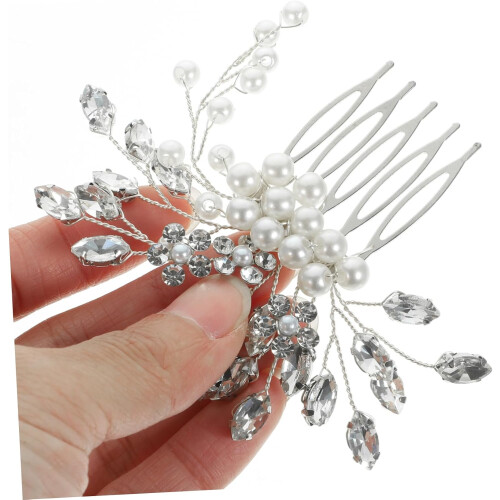 Bridal cabelo pente strass e sotaques cabeçalho de casamento elegante 2