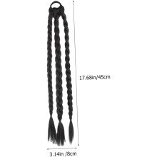 Synthetische Pferdeschwanzverlängerungen, 4er-Pack, lange geflochtene Haargummis, hitzebeständig, für schwarze Frauen, vielseitiges Haaraccessoire