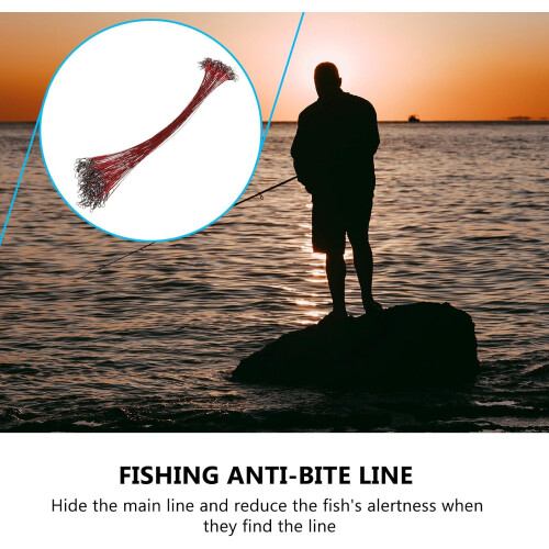 100 st. bitsäkert ståltafs med ledartråd, 30 cm, röd rigg 2