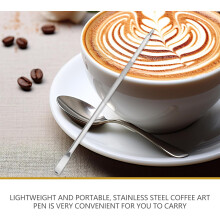 6 stuks Espresso Art Pen Koffie Art Pen Gereedschap Roestvrijstalen Metalen Koffienaald Gemakkelijk in gebruik Fijne afwerking