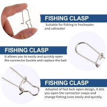 100 pezzi di connettori a scatto in acciaio inossidabile per la pesca, chiusura a scatto resistente