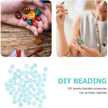 900pcs Light Blue Glass Round Beads 8mm Large Hole for Jewelry Making DIY Bracelets Necklaces Craft Supplies