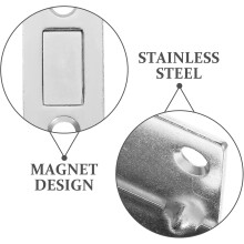 6 st skåpdörrsmagnetspärr L-formade tunna magneter i rostfritt stål