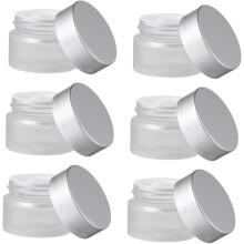 6er-Pack kleine Glasfläschchen zur Aufbewahrung von Cremes und Make-up, ideal als Aufbewahrungsbehälter für Gesichtscremes.