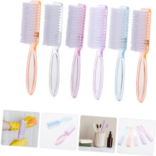 Escova de unhas 6pcs Remoção de poeira do kit de limpeza das unhas dos pés e dos dedos para o uso caseiro do salão de beleza Cor aleatória