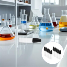 Lot de 10 flacons compte-gouttes en plastique de 15 ml avec bouchons noirs, applicateur à embout de précision pour huile mécanique