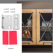 6 Stück magnetische Schranktürverschlüsse, L-förmige, dünne Magnete aus Edelstahl
