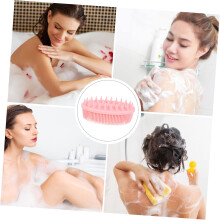 Silicone Body Massage Brush for Shower, Pink Double-sided Bath Brush with Soft Bristles, Boilable for Deep Cleaning
