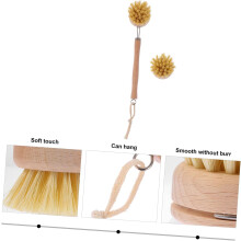 2 Stück Reinigungsbürsten mit langem Holzgriff, Scheuerbürsten für Küche, Bad und Körperreinigung, Farbe zufällig