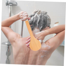 Nanzhu Badborstel met lange steel, rugborstel met zachte paardenhaarborstels voor gebruik in bad of onder de douche.