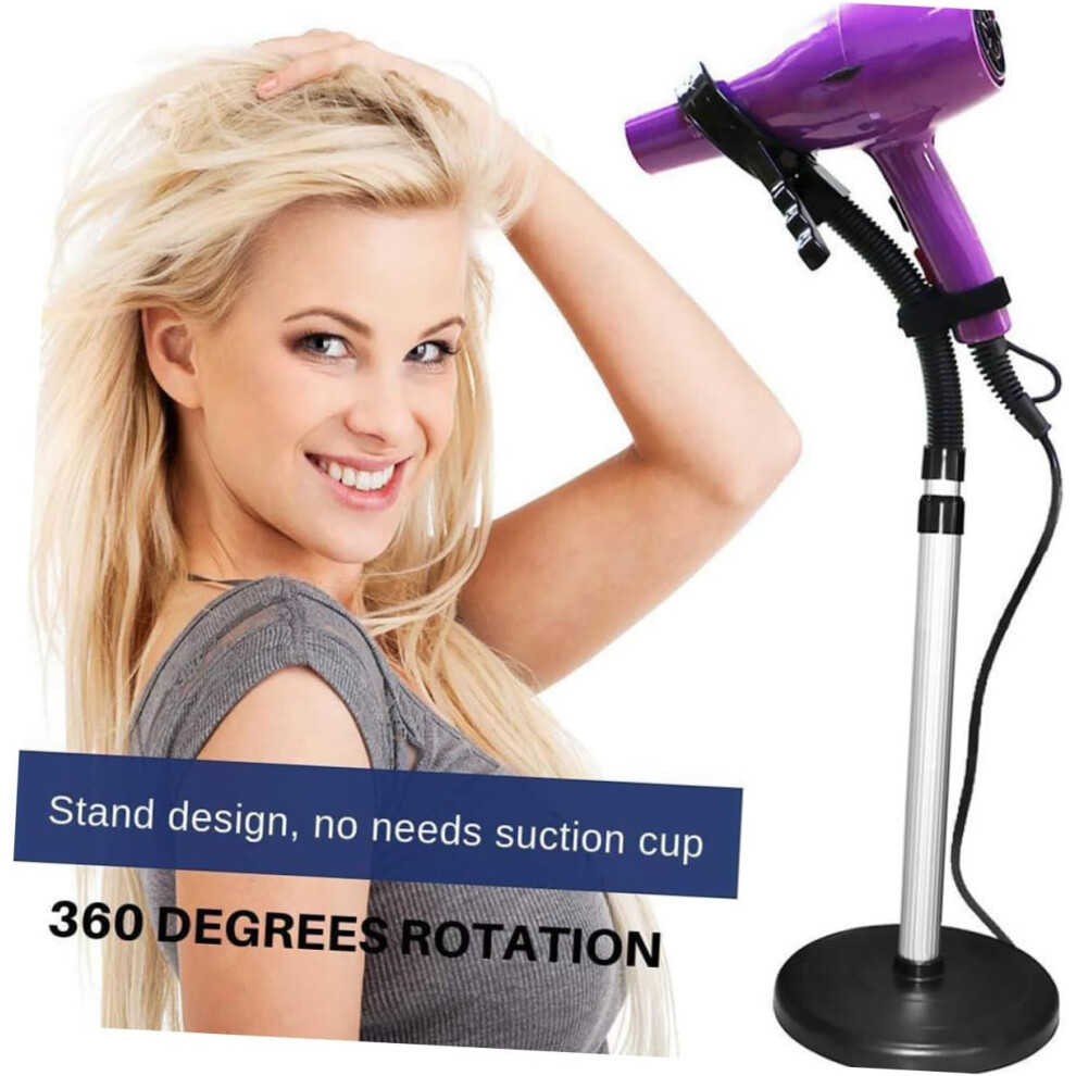 Hkhbjs Stainless Steel Hair Dryer Stand Rotating Holder Hands-Free Blow Dryer Bracket Floor Storage Rack For Salon And Home Hair Styling