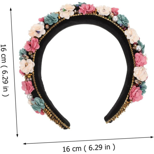 1 τεμάχιο Vintage Floral Κορδέλα με Στρας, Κομψά Νυφικά Καπέλα 1