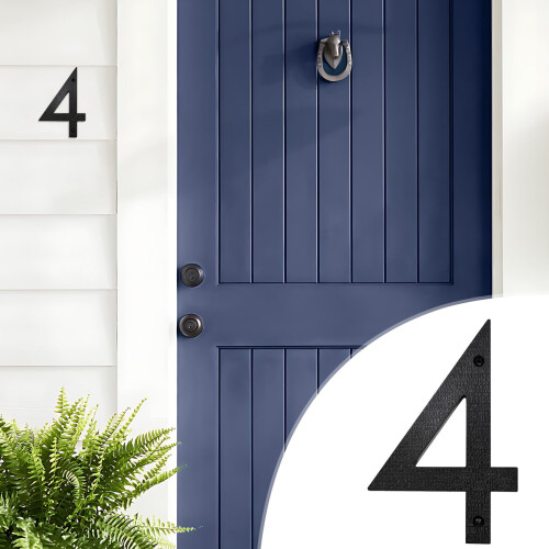 Números residenciais de 5 polegadas em ABS preto para placas externas. 2