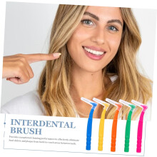 Interdentalbürsten aus Kunststoff und Nylonfasern, 50 Stück mit kleiner Schutzhülle