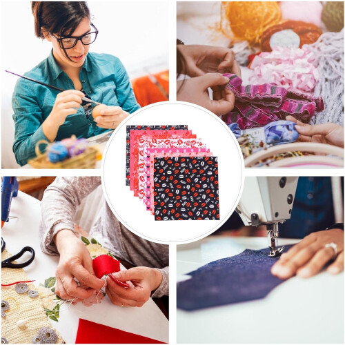DIY-Patchworkstoff zum Valentinstag, 8 Bögen à 50 x 50 cm, Baumwolle, Näh-Patchwork-Dekorationen 2