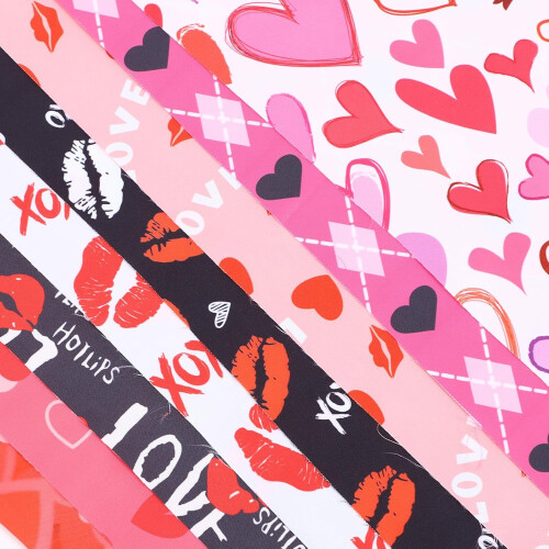 Valentine's Day Themed DIY Patchwork Fabric 8 Sheets 50X50Cm Cotton Sewing Patchwork Decors