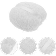 Borla de polvos corporales blanca y esponjosa de gran tamaño (6 pulgadas), suave, lavable y reutilizable. Aplicador de polvos sueltos.