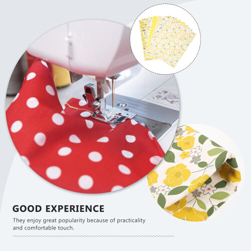 Printed Patchwork Fabric Bundle 8pcs Yellow Floral Cotton Sheets DIY Sewing Accessories Quilting Cloth 2