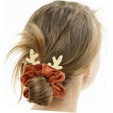 Elastico per capelli in velluto di alce, anello natalizio a forma di corna di cervo, accessorio per ragazza, regalo di Natale per signore