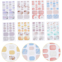 Nagellakstickers voor teennagels, 8 vellen, zelfklevende nagelstickers voor meisjes, doe-het-zelf decoratie, voetverzorgingsaccessoires