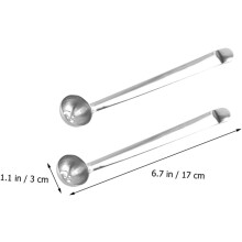 Lot de 8 cuillères à cerises en acier inoxydable pour bocaux, avec trou de drainage.