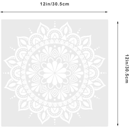 9pcs Reusable Stencils Mandala Painting Stencils Round Edges Premium Plastic Material 1