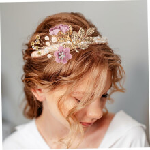 Brauttiara, Hochzeitshaarkamm, Blumenperlen, U-förmige Haarnadel für die Braut