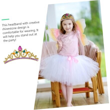 Acessório de cabelo da festa de aniversário da coroa da princesa Strass para meninas Foto Prop Design