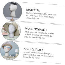 2pcs Professional Mannequin Head Women Wig Head Model Wig Display Hat Stand Hair Accessory