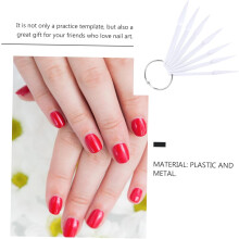 100pcs Manicure Nail Art Practice Stick Fan Shape Nail Tips Palette Easy Reorder for Beginners