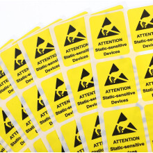 80Pcs 40X30Mm Anti-Static Warning Labels Adhesive Stickers Electrostatic Safety Warning Decals