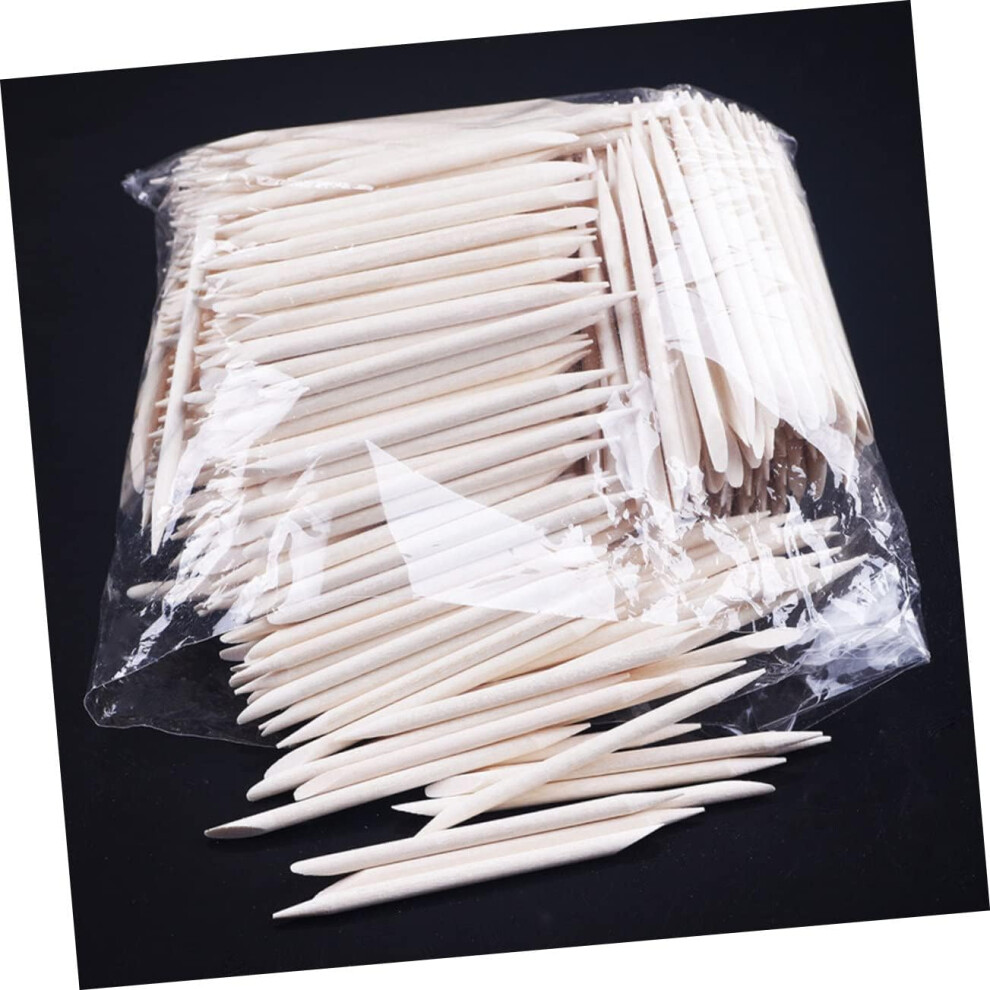 Hkhbjs Wood Stick Cuticle Pusher And Nail Polish Stick Set 100Pcs Double-Ended Manicure Tools