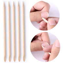 Ensemble de 100 outils de manucure double embout comprenant un repousse-cuticules en bois et un bâtonnet de vernis à ongles.