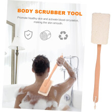 Natürlicher Luffa-Rücken- und Körperreiniger, 10 x 42 cm, hellgelbe Peeling-Badebürste für Dusche und Badewanne, Hautpflege