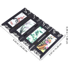 Desktop Mini Panel Divider Mini Folding Screen 6.5x5.5x0.3inch Abs Lightweight Vintage
