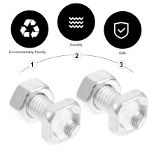 50-teiliges Gartenreparaturset mit Sechskantmuttern und Vierkantschrauben aus Aluminium