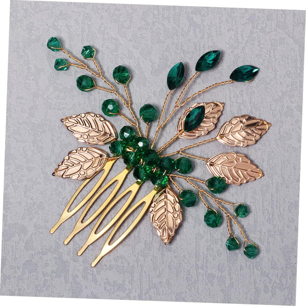 Hkhbjs Rhinestone Hair Comb Wedding Bride Headpiece Crystal Hair Accessories For Bridal Shower Leaves Design For Wedding Dress