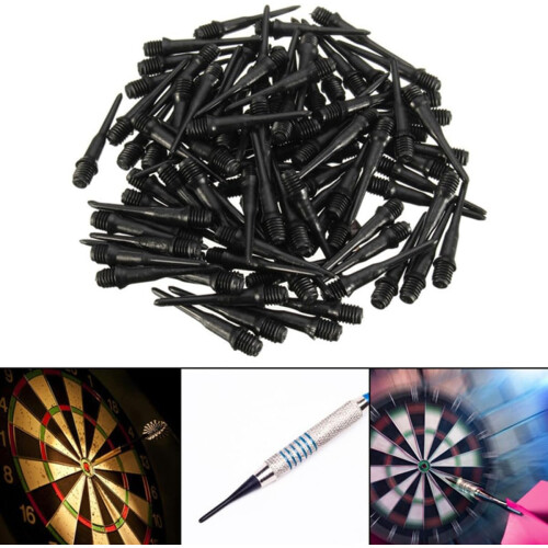 100Pcs Soft Tip Dart Points Electronic Accessory Black Screw Thread Tips 1