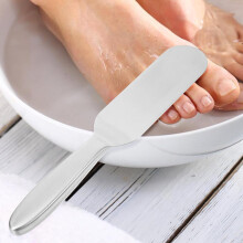 Pedicure ferramenta e robusto branco oca alça design pé arquivo de aço inoxidável pé pele morta remoção