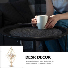 Nordic Style Rhombus Iron Desktop Decoration Ornament with Creative Design, Easy to Carry