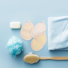 3 szt. Naturalne gąbki do kąpieli Luffa Gąbki do peelingu ciała i twarzy Podkładki pod prysznic i kąpiel Peeling