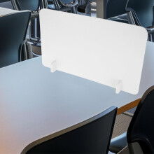 Panel separador de escritorio para exámenes de estudiantes, 30x50 cm con base, pantalla de privacidad blanca