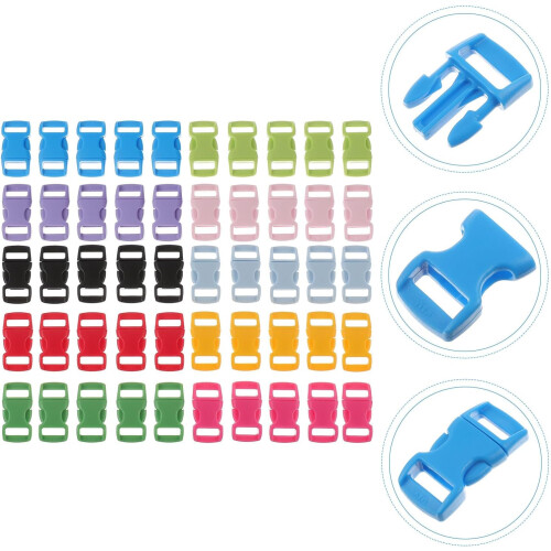 50Pcs 10Mm Quick Release Plastic Buckle Clips for Backpack Webbing Straps, Safety Snap Buckles 2