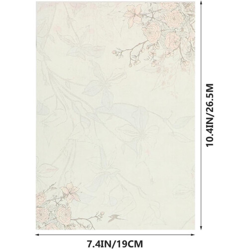 Σετ 40 φύλλων χαρτιού Vintage Floral Letter, 10 τεμάχια ρομαντικά χαρτικά κήπου Jasmine 1