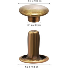 100 stk. metallnaglesett med dobbelhette for lærbearbeiding, 8x8 mm